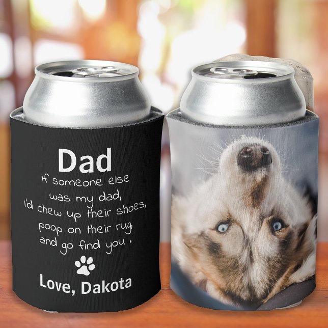 Funny Dog Dad Personalised Pet Photo Can Cooler (Creator Uploaded)