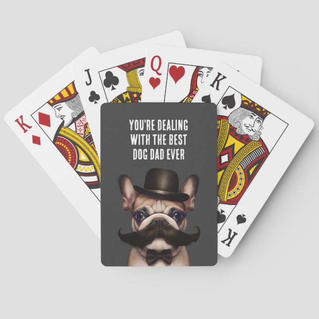 Funny Dog Dad  Playing Cards (Back)