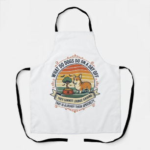 Funny Dog Day Off Vintage Engraving Quote Shirt_1 Apron