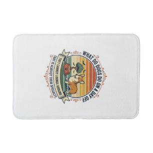 Funny Dog Day Off Vintage Engraving Quote Shirt_1 Bath Mat