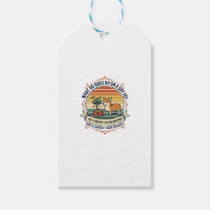 Funny Dog Day Off Vintage Engraving Quote Shirt_1 Gift Tags