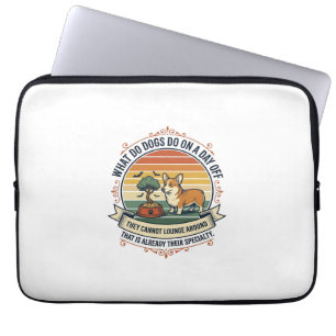 Funny Dog Day Off Vintage Engraving Quote Shirt_1 Laptop Sleeve