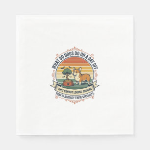 Funny Dog Day Off Vintage Engraving Quote Shirt_1 Napkin