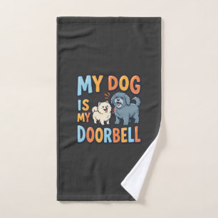 Funny Dog Doorbell Pet Lover Hand Towel