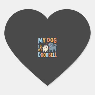 Funny Dog Doorbell Pet Lover Heart Sticker