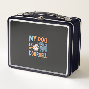 Funny Dog Doorbell Pet Lover Metal Lunch Box