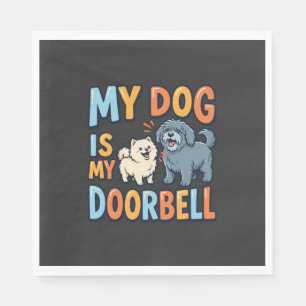 Funny Dog Doorbell Pet Lover Napkin