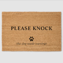 Funny Dog Doormat - Please Knock