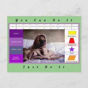 Funny dog educative game postcard