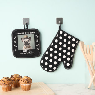Funny Dog Employee of the Month Oven Mitt & Pot Holder Set
