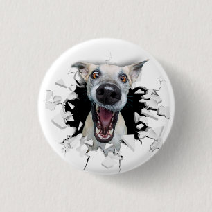 Funny dog face  3 cm round badge