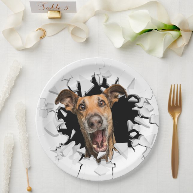 Funny dog face paper plates (Wedding)