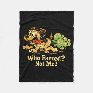 Funny dog fart meme artwork fleece blanket