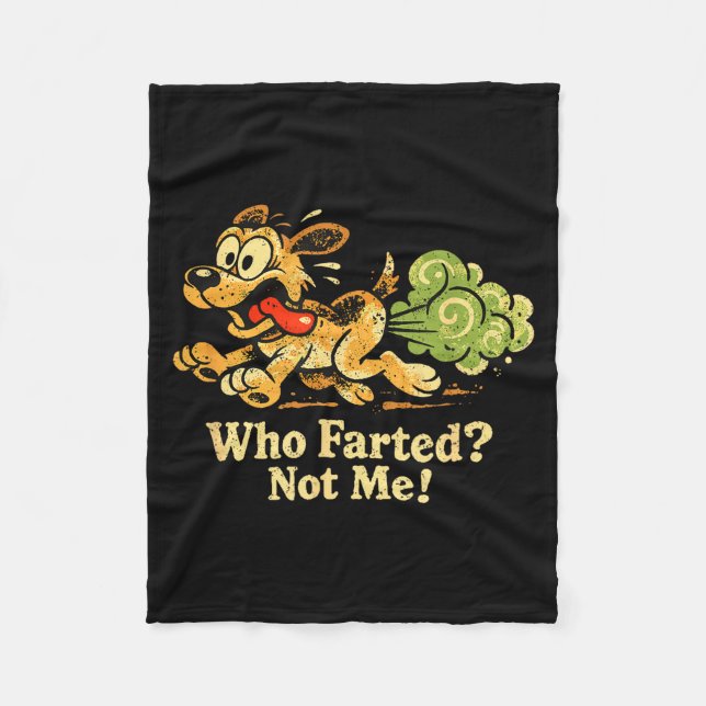 Funny dog fart meme artwork  fleece blanket (Front)
