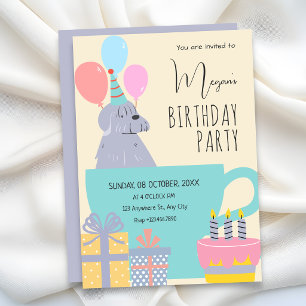 Funny dog fun birthday party invitation