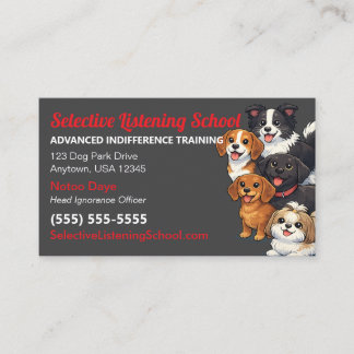 Funny Dog Gag Gift / Humour | Selective Listening Calling Card