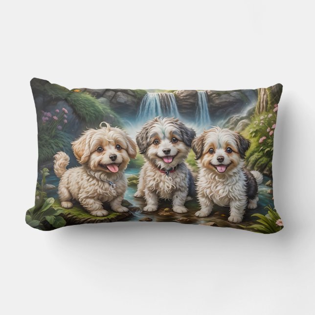 funny dog gang lumbar cushion (Front)