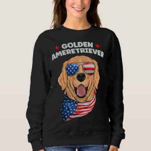 Funny Dog Golden Retriever 4th Of July With Americ Sweatshirt