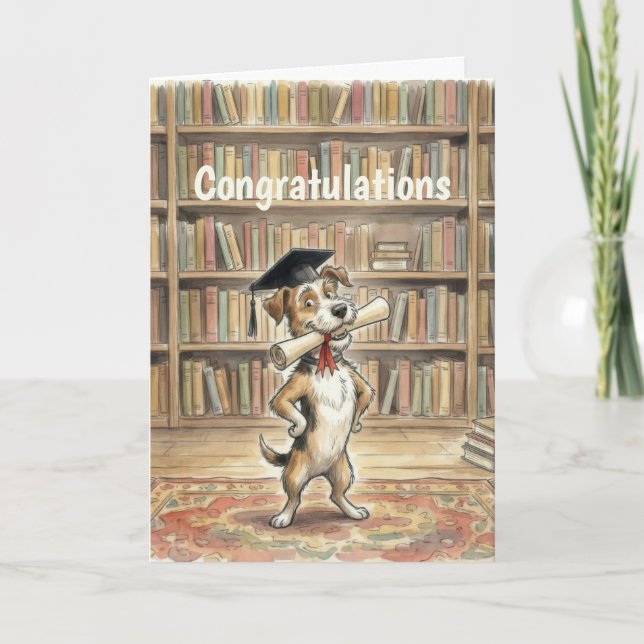 Funny Dog Graduation Card (Front)