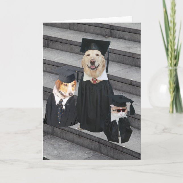 Funny Dog Graduation Card (Front)