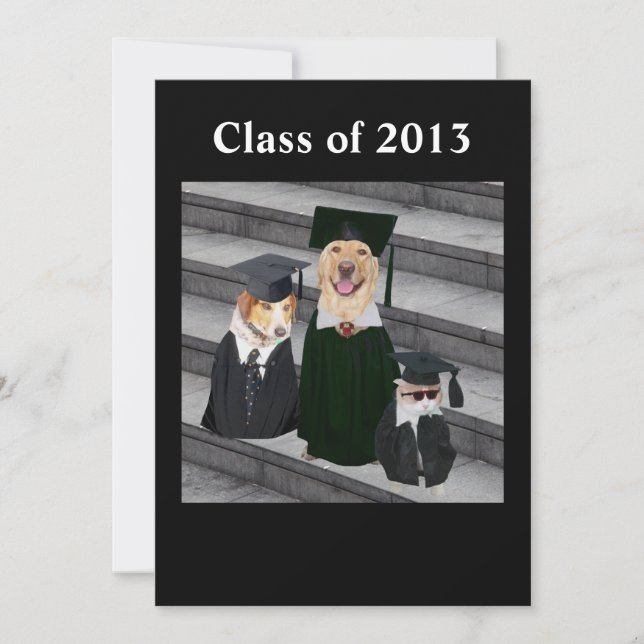 Funny Dog Graduation Party Invitation (Front)