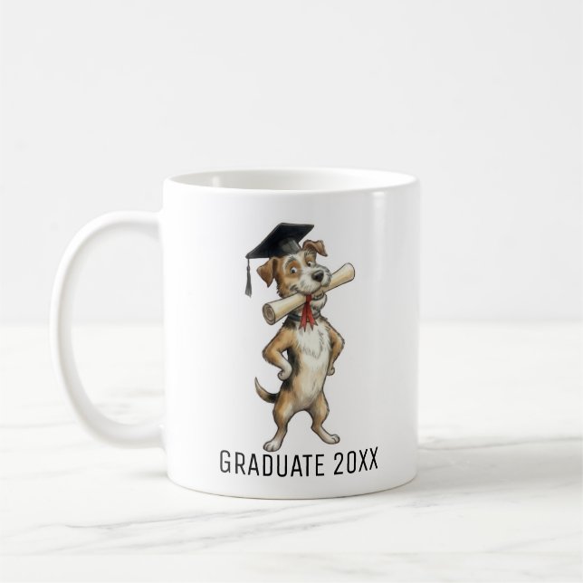 Funny dog Graduation Personalized Coffee Mug (Left)