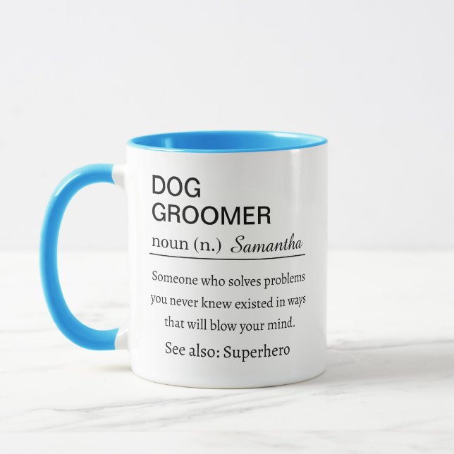 Funny Dog Groomer Definition Coffee Mug (Left)