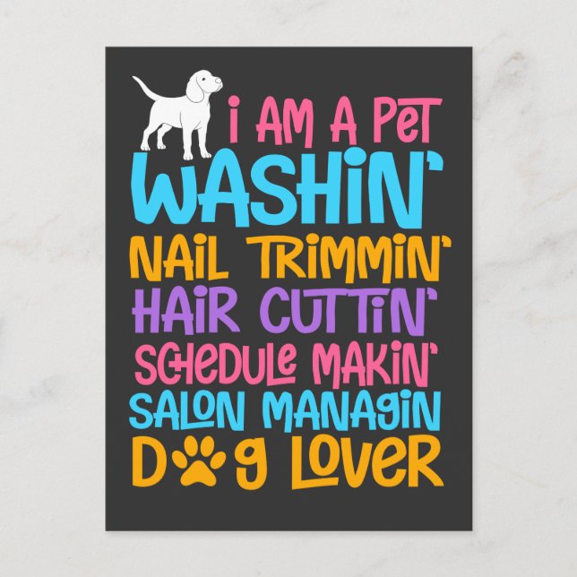 Funny Dog Groomer Quote Pet Witty Puppy Grooming Postcard (Front)