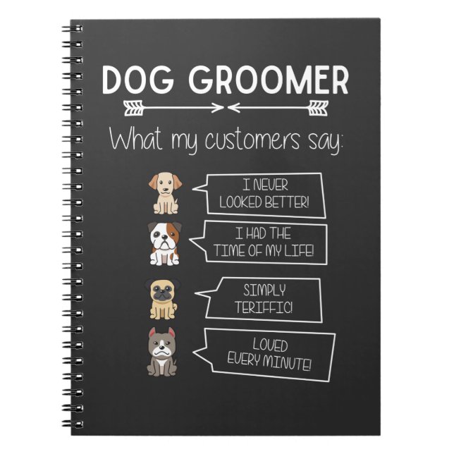 Funny Dog Grooming Humorous Puppy Groomer Fun Notebook (Front)