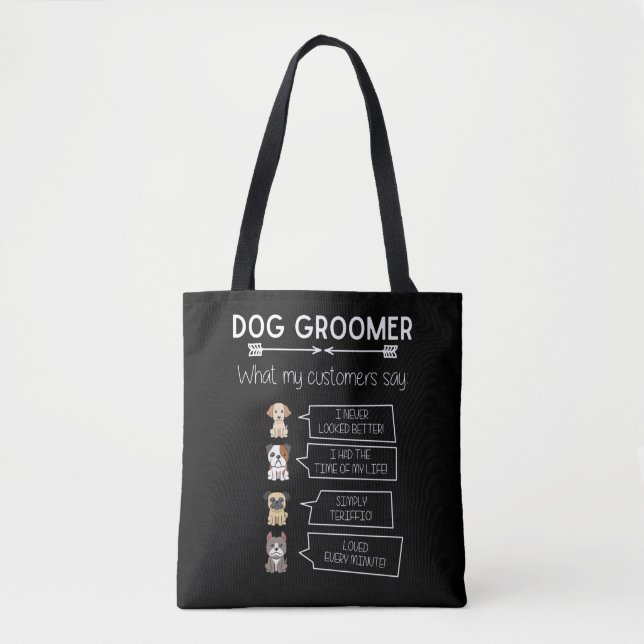 Funny Dog Grooming Humourous Puppy Groomer Fun Tote Bag (Front)