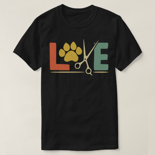Funny Dog Grooming Love Pet Dog Groomer Classic TS T-Shirt (Design Front)