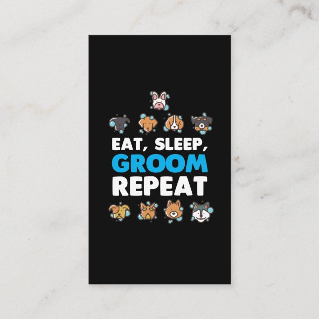 Funny Dog Grooming Washing Pet Salon Owner Business Card (Front)