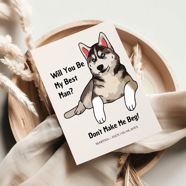 Funny Dog Grroomsmen Proposal Will you be my groom Invitation (Creator Uploaded)