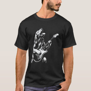 Funny Dog Guitarist Guitar - Basset Retriever Dad T-Shirt