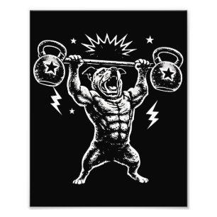 Funny Dog Gym Workout Hilarious Weightlifti Photo Print