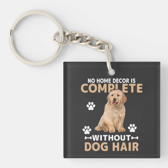 Funny Dog Hair Home Decor | Golden Retriever Dog  Key Ring (Front)