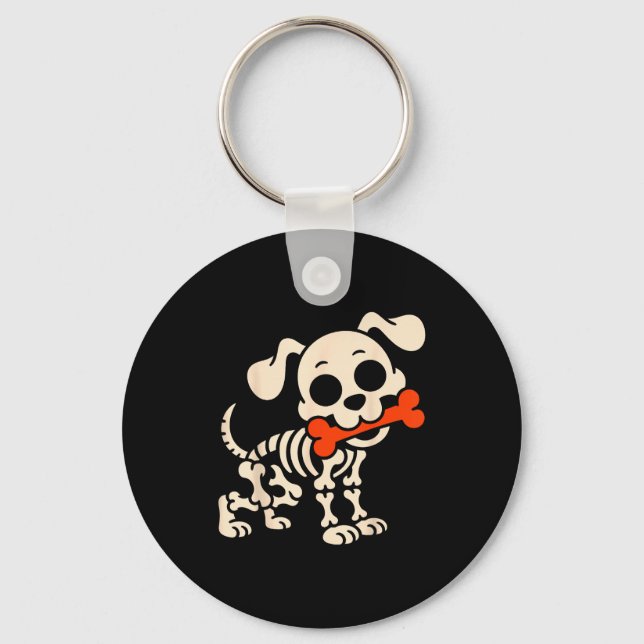 Funny Dog Halloween Skeleton Costume Soky Season  Key Ring (Front)