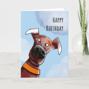 Funny Dog. Happy Birthday. Card