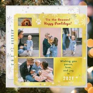 Funny Dog Happy Pawlidays Peace Love Photos Golden Holiday Card