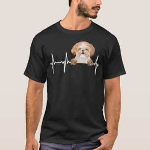 Funny Dog Heartbeat For Shih Tzu Lovers  T-Shirt