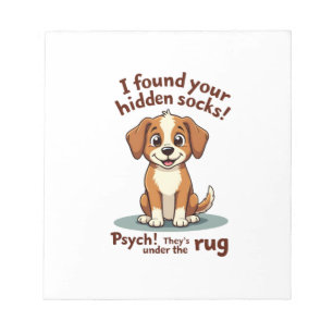 Funny Dog Hidden Socks Quote Vintage Cartoon Pet H Notepad