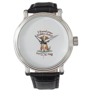 Funny Dog Hidden Socks Quote Vintage Cartoon Pet H Watch