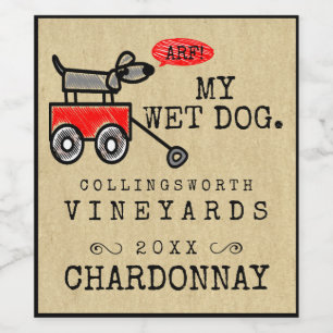  Funny Dog Homemade Wine Label