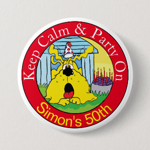 Funny Dog HUH! Birthday Party 7.5 Cm Round Badge