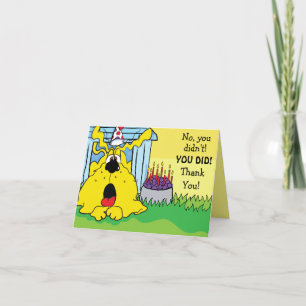 Funny Dog HUH! Personalise Thank You Card