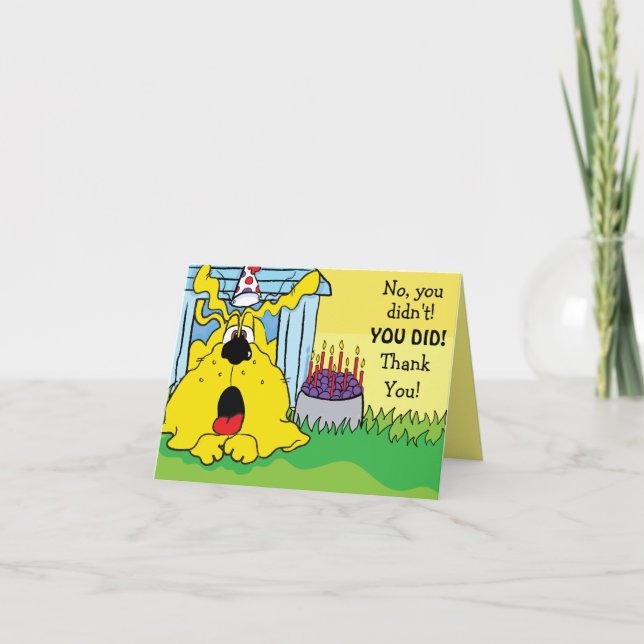 Funny Dog HUH! Personalise Thank You Card (Front)