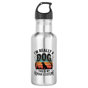 Funny Dog Human Costume Halloween Vintage Dog Desi 532 Ml Water Bottle