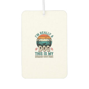 Funny Dog Human Costume Vintage Halloween Shirt_1 Car Air Freshener