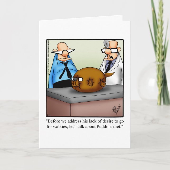 Funny Dog Humour Blank Greeting Card Spectickles (Front)