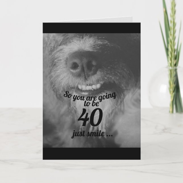 funny dog humour custom  age birthday card (Front)
